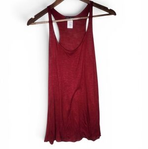 Urban Episode by Neblina Scoop Neck Racerback Tank Top in Maroon Size S
